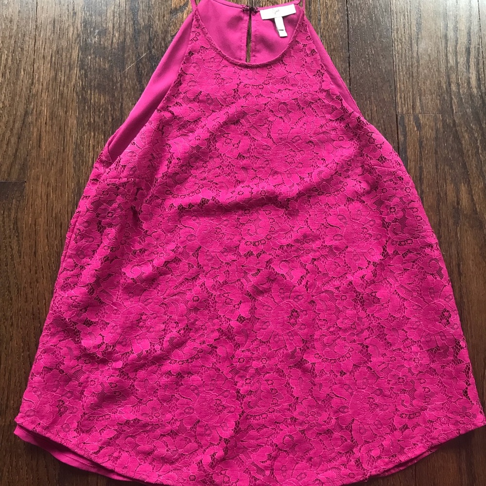 Joie fuschia lace halter top